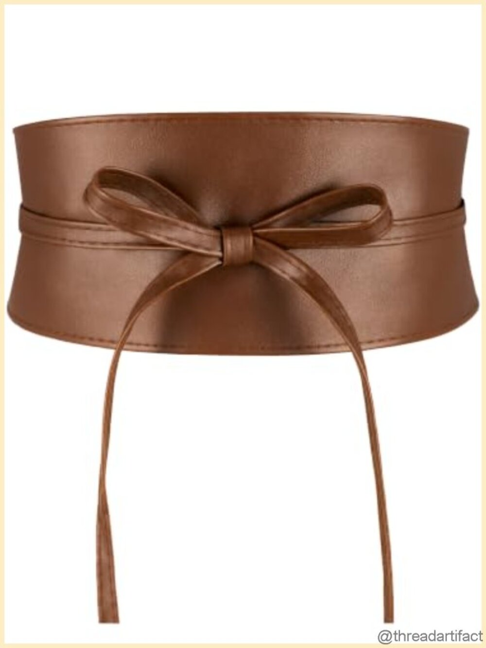 Women's Wide Faux Leather Obi Belt Waist Wrap Lace-Up Corset